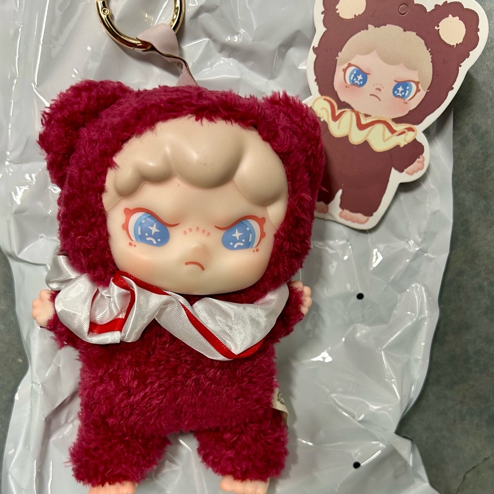 Dora Plush Bear Costume Keychain - Red